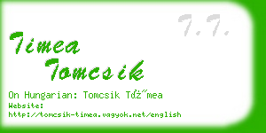 timea tomcsik business card